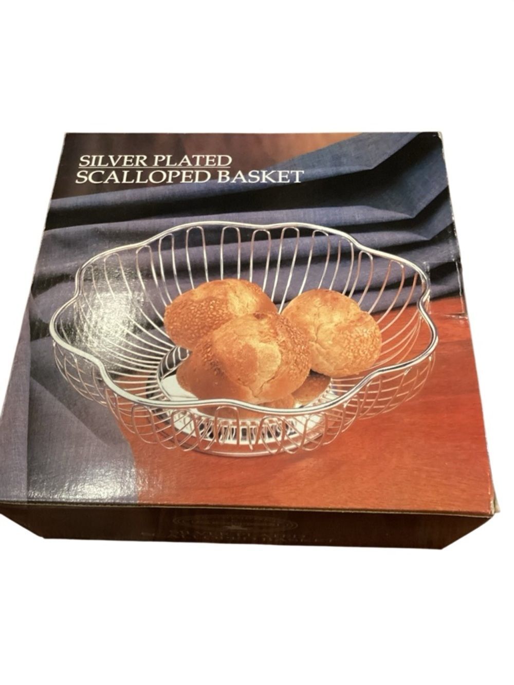 New Vintage Paul Revere Silversmith Silver Plated Scalloped Basket